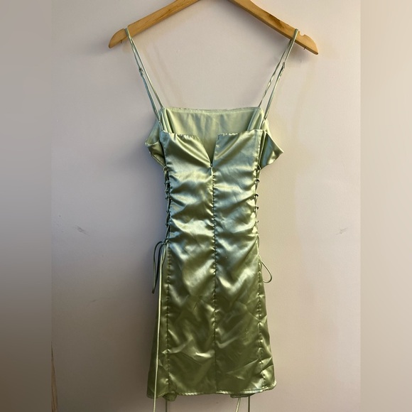 Lucy Sky Dress in Satin Sage - Picture 2 of 11